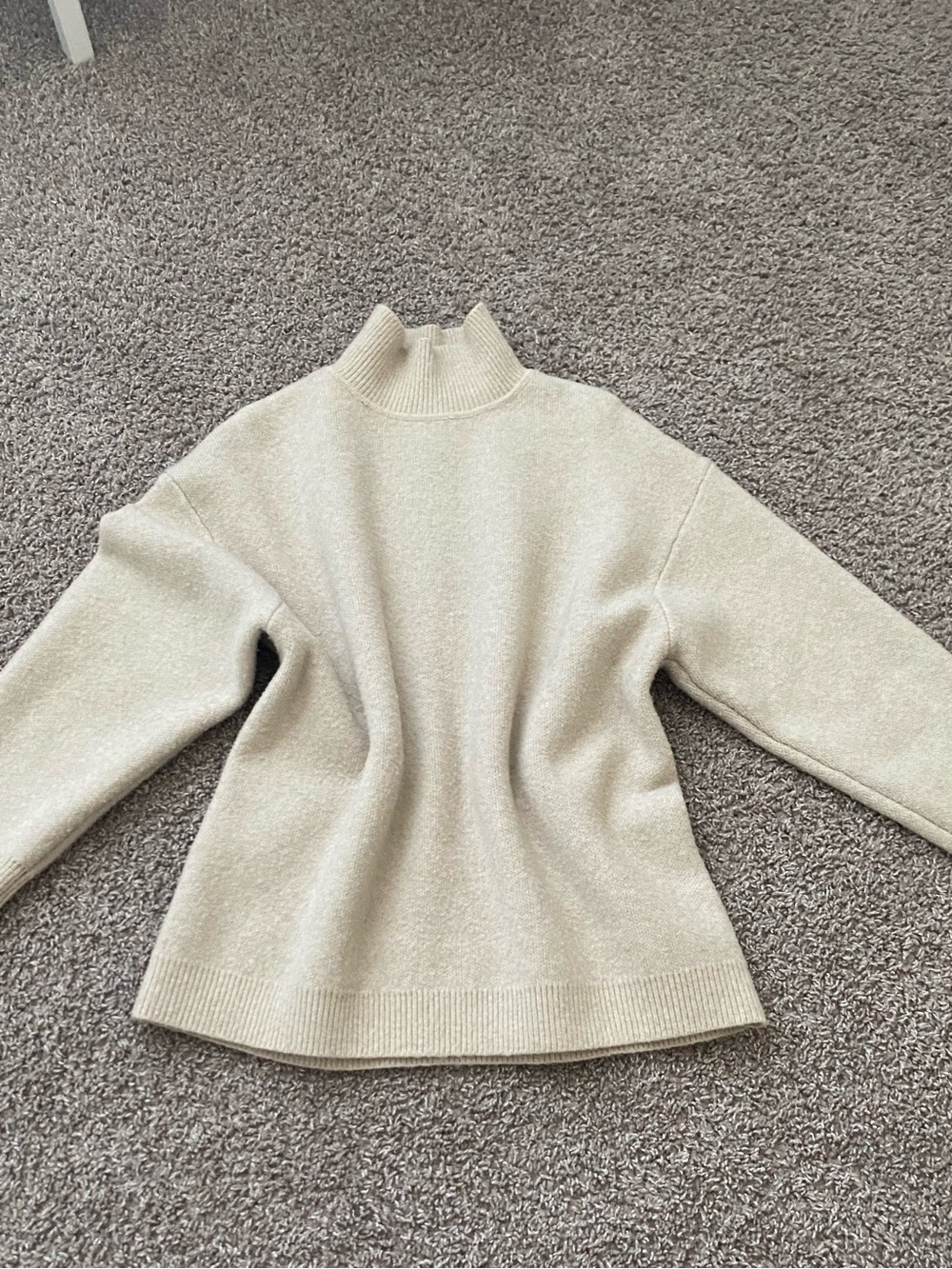 Zara Cream Mock Neck Sweater